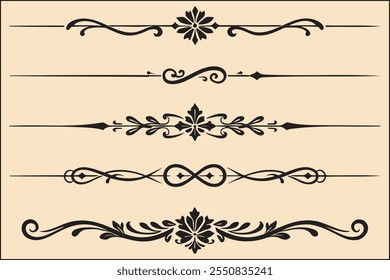 Elegant Vintage Ornamental Dividers and Flourishes Collection.
