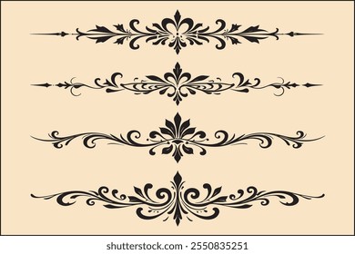 Elegant Vintage Ornamental Dividers and Flourishes Collection.

