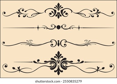 Elegant Vintage Ornamental Dividers and Flourishes Collection.
