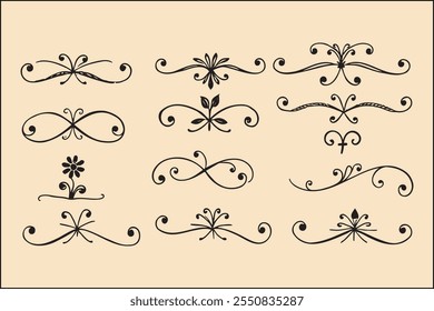 Elegant Vintage Ornamental Dividers and Flourishes Collection.
