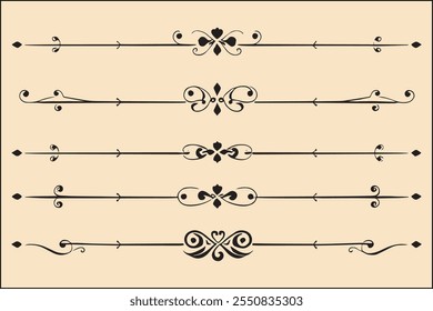 Elegant Vintage Ornamental Dividers and Flourishes Collection.
