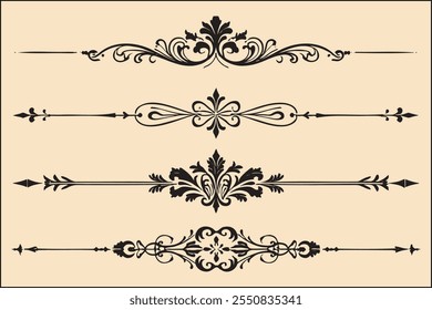 Elegant Vintage Ornamental Dividers and Flourishes Collection.
