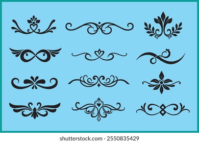 Elegant Vintage Ornamental Dividers and Flourishes Collection.
