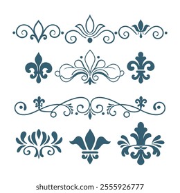 Elegant Vintage Ornamental Flourishes and Decorative Design Elements Set