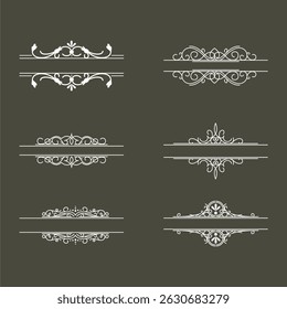 Elegant Vintage Ornamental Frame Vector Set with Decorative Patterns