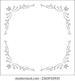 Elegant vintage ornamental frame with, decorative border, corners for greeting cards, banners, business cards, invitations, menus. Isolated vector illustration.