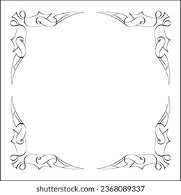 Elegant vintage ornamental frame with, decorative border, corners for greeting cards, banners, business cards, invitations, menus. Isolated vector illustration.