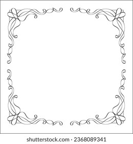 Elegant vintage ornamental frame with, decorative border, corners for greeting cards, banners, business cards, invitations, menus. Isolated vector illustration.