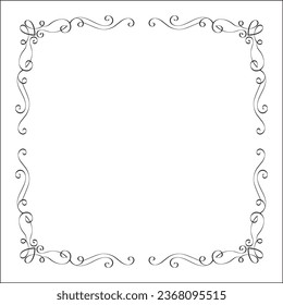 Elegant vintage ornamental frame with, decorative border, corners for greeting cards, banners, business cards, invitations, menus. Isolated vector illustration.