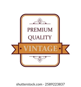 Elegant Vintage Premium Quality Seal for Authentic Logo Icon Vector Badge Design
