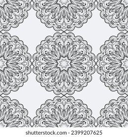 Elegant vintage seamless pattern with scrolls and curls. For print, textile.