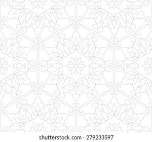 Elegant vintage seamless pattern with scrolls and curls.