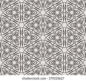 Elegant vintage seamless pattern with scrolls and curls.