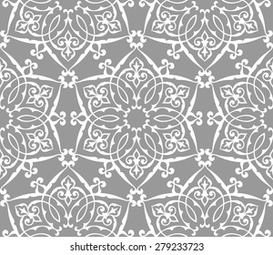 Elegant vintage seamless pattern with scrolls and curls.