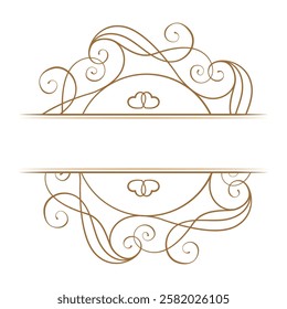 An Elegant Vintage Split Monogram Frame that features Ornate Flourishes and beautiful details