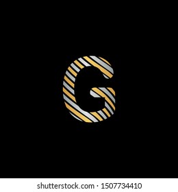 Elegant Vintage Stripe Letter G logo icon. Creative Design letter G logo icon for business or brand identity.