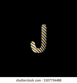 Elegant Vintage Stripe Letter J logo icon. Creative Design letter J logo icon for business or brand identity.