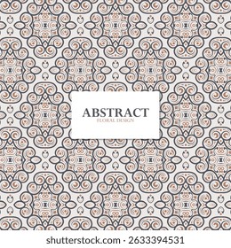 Elegant Vintage Style Abstract Floral Shape Seamless Repeat Pattern