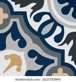 Elegant vintage tile pattern. Ideal for backgrounds, textiles, or interior design projects.