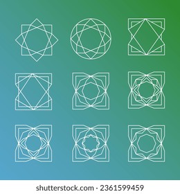 Elegant vintage vector abstract polygon, rhombus, angle shapes. Emblem, symbol, frame. Isolated on the background. Unique  thin line style decoration for logo or brand.