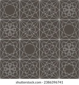 Elegant vintage vector abstract polygon, rhombus, angle shapes. Seamless pattern, mosaic, stained glass. Background, paper, textile, cover.