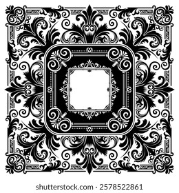 Elegant vintage vector border for timeless design projects. Classic ornate frame for invitations and stationery. Decorative antique border with intricate patterns.