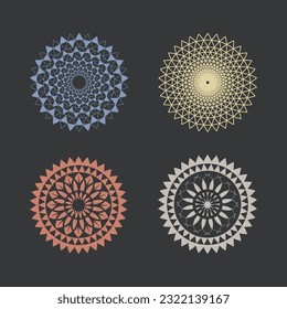 Elegant vintage vector emblems.  Isolated on the background. Unique  vignette, border or divider for your design. Flat style decoration for logo or brand.