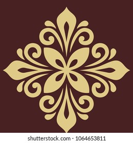Elegant vintage vector ornament in classic style. Abstract traditional golden pattern with oriental elements. Classic vintage pattern