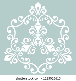 Elegant vintage vector ornament in classic style. Abstract traditional white pattern with oriental elements. Classic vintage pattern