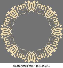 Elegant vintage vector ornament in classic style. Abstract traditional round golden pattern with oriental elements. Classic vintage pattern