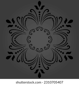 Elegant vintage vector ornament in classic style. Abstract traditional round dark ornament with oriental elements. Classic vintage pattern