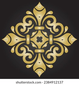 Elegant vintage vector ornament in classic style. Abstract traditional rhombus with oriental elements. Classic vintage pattern