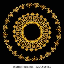 Elegant vintage vector ornament in classic style. Abstract traditional round golden pattern with oriental elements. Classic vintage pattern
