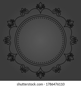 Elegant vintage vector round black ornament in classic style. Abstract traditional pattern with oriental elements. Classic vintage dark pattern