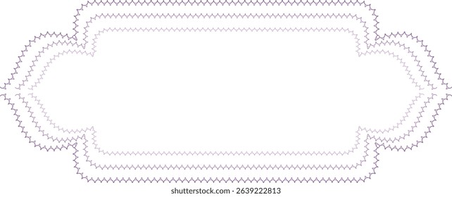Elegant vintage zigzag frame border with symmetrical edges and classic outline. Perfect for labels, packaging, and invitations. Decorative retro design in minimal style.