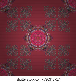 Elegant violet and blue seamless pattern with and Mandala elements. Nice vector hand-drawn illustration.
