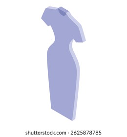 Vestido violeta elegante está se destacando em um fundo branco, perfeito para designers de moda e entusiastas