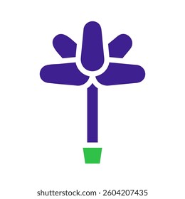 Elegant Violet Flower Isolated, Artistic Design