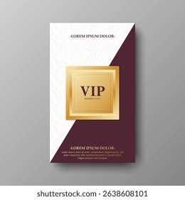 Elegant VIP Member Invitation with Gold Frame and Pattern Background