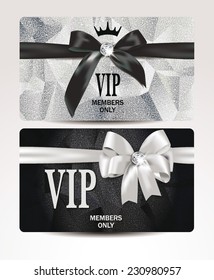 Elegant VIP platinum cards with silk ribbons