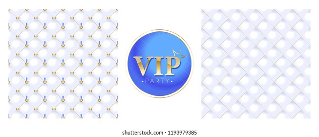 elegant VIP Premium invitation template. White and golden grid background. Glamour texture soft surface vector