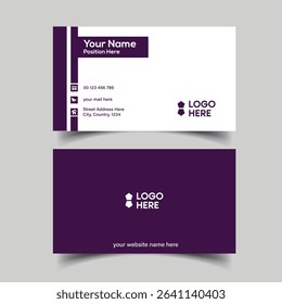 Elegant Visiting Card Layout for Personal Identity. Creative Double-sided Business Card Template.