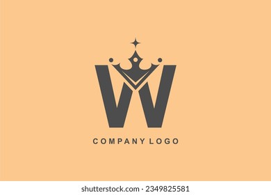 Elegant W letter logo with crown. Modern royal style. monogram design element. beautiful calligraphy. Emblem for book, company, business, brand, business card, Restaurant, Boutique, Hotel, etc.