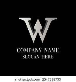 Elegant W logo design template for modern businesses with customizable text for branding