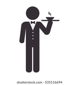 Elegant Waiter Character Icon