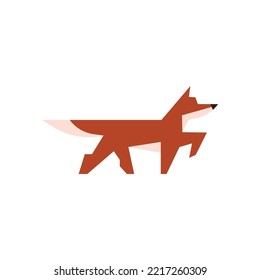 the elegant walking fox logo vector