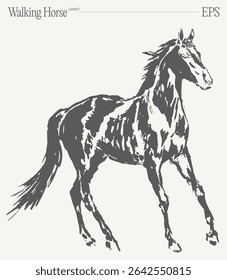 An Elegant Walking Horse Illustration Created for Various Creative Uses and Applications