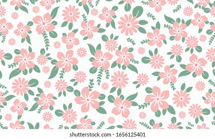 Elegante tapiz para primavera, con bello diseño de fondo de hoja y flores.