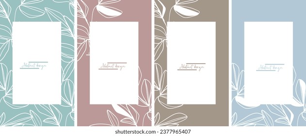 Elegant warm-toned backgrounds adorned shapes and botanical elements. Versatile vector graphics frame for social media post and story, card, cover, wedding invitation, poster, mobile apps, web ads 