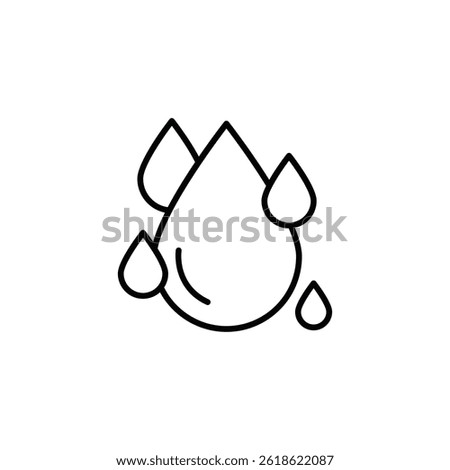 Elegant water drop icon set in minimalist line style representing purity
